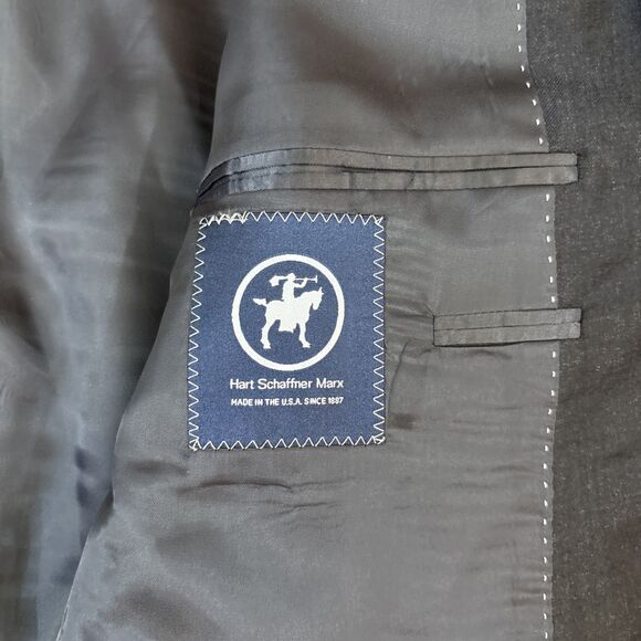 Hart Schaffner Marx Suit Charcoal Gray 46R 38W 30I - Picture 8 of 14